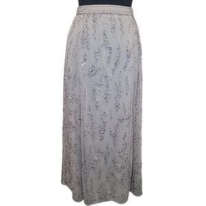 Soft Surroundings Women's Boho Luxe Sequin Beaded Maxi Skirt Petite M NWOT Chic